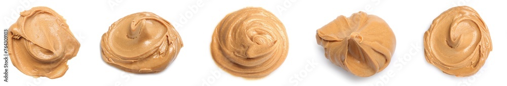 Fototapeta premium Tasty nut butter isolated on white, top view