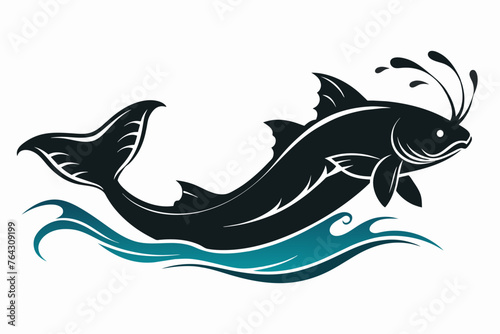 catfish silhouette black vector illustration artwork