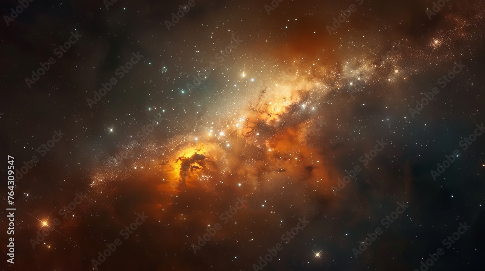 Fototapeta premium A serene view of a distant star cluster AI generated illustration