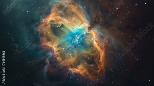 A serene view of a planetary nebula AI generated illustration
