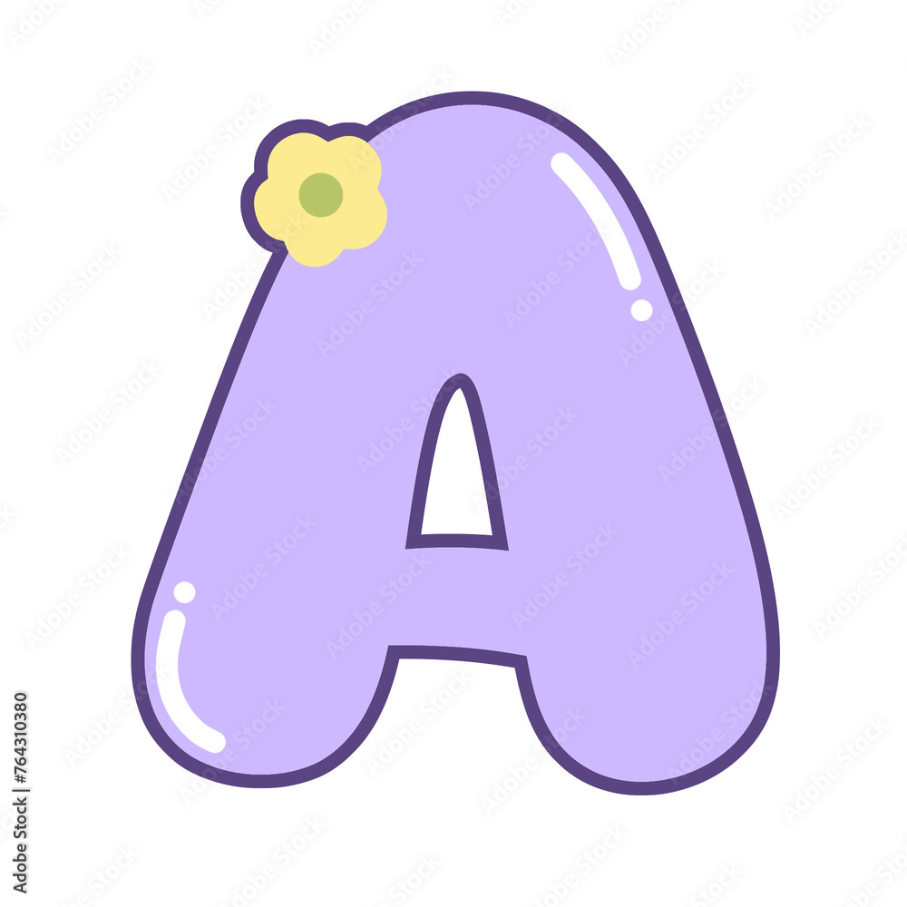 Cute purple Alphabet Letter A Cute purple Alphabet Letter A