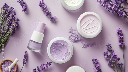 Delicate lavender mixing with gentle cream shades AI generated illustration