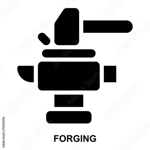 forging, manufacturing, metal, steel, forge, metalwork expanded solid or glyph style icon for web mobile app presentation printing
