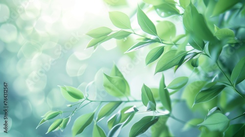 Serene mint green leaves swaying in a gentle inviting atmosphere  AI generated illustration