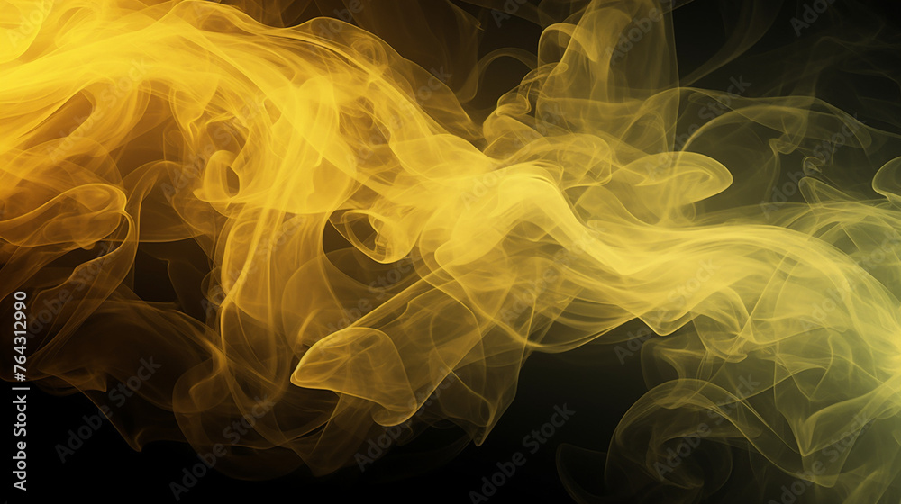 Obraz premium black and yellow smoke background