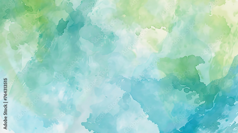 Fototapeta premium Soft pastel blue and green shades blending together in a soothing watercolor effect AI generated illustration