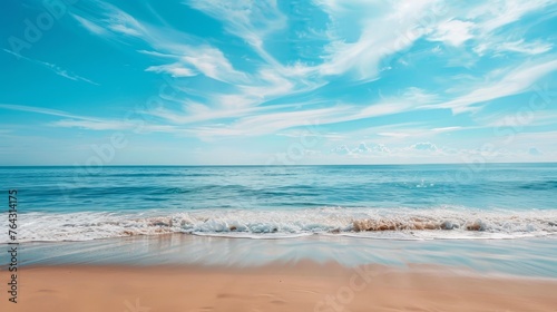 Tranquil sky blue merging with soothing sand tones AI generated illustration