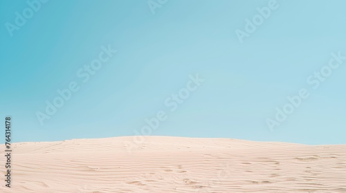 Tranquil sky blue merging with soothing sand tones  AI generated illustration