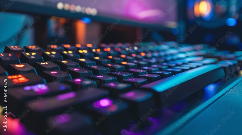 A close-up of a computer keyboard AI generated illustration A close-up of a computer keyboard AI generated illustration