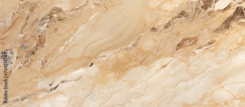 A detailed view showing a marble floor with a complex pattern in shades of brown and white