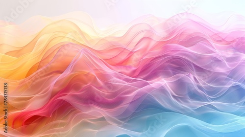 Vibrant Abstract Background with Multicolored Light Waves Generative AI