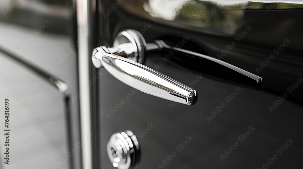Chrome door handle detail AI generated illustration Chrome door handle detail AI generated illustration