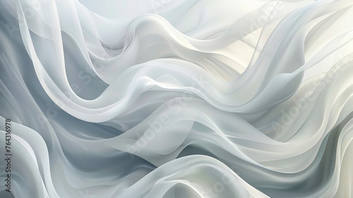 Subtle Luxury Wave: Abstract White and Light Gray Texture with Soft Modern Background Generative AI