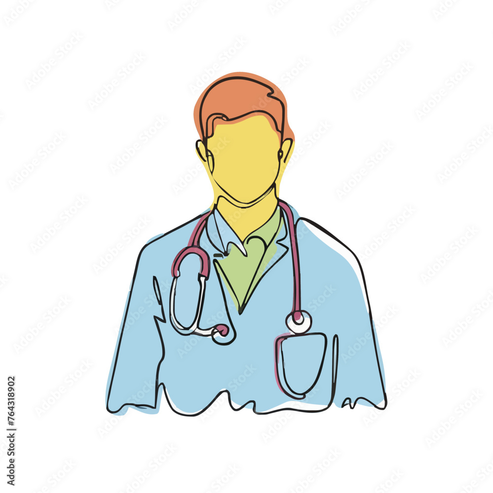 drawing illustration of a doctor