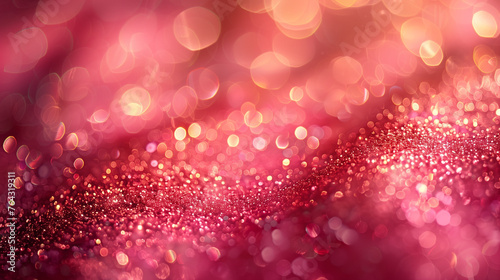 abstract pink background, pink glitter, shiny background with blurred bokeh, pink wallpaper