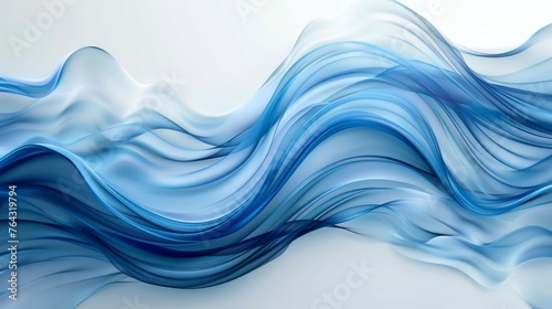 Elegant Business Presentation Background with Blue Wave Design Generative AI