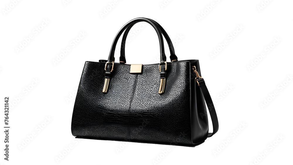Chic black leather women's bag PNG. Isolated on white background. Versatile accessory perfect for fashion, lifestyle, and commercial projects. Chic black leather women's bag PNG. Isolated on white background. Versatile accessory perfect for fashion, lifestyle, and commercial projects.