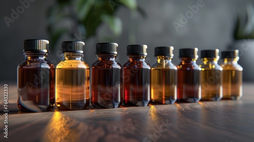 Stylish Setup of Aromatherapy Essential Oil Bottles Generative AI