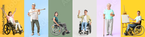 Set of different happy peop...