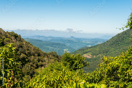 Mountains and valleys, scenic views from the Serra Velha Road, countryside of Sao Francisco de Paula - South of Brazil