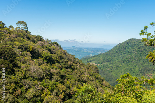 Mountains and valleys, scenic views from the Serra Velha Road, countryside of Sao Francisco de Paula - South of Brazil