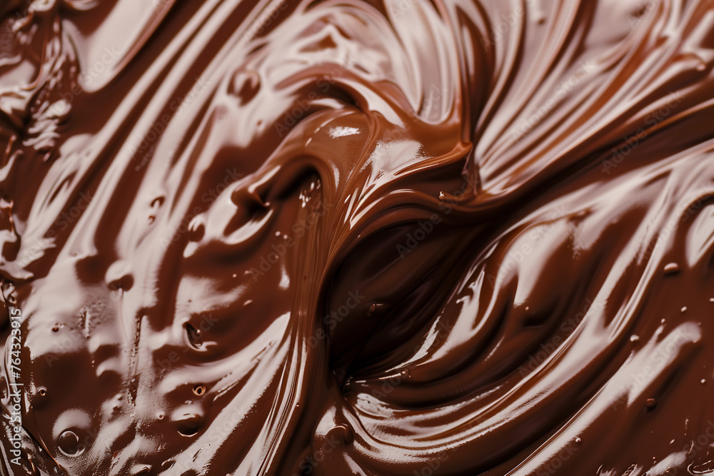 smooth texture of liquid melted chocolate cream, poured onto the surface smooth texture of liquid melted chocolate cream, poured onto the surface