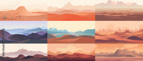 Seleção de paisagens de deserto - ilustração photo