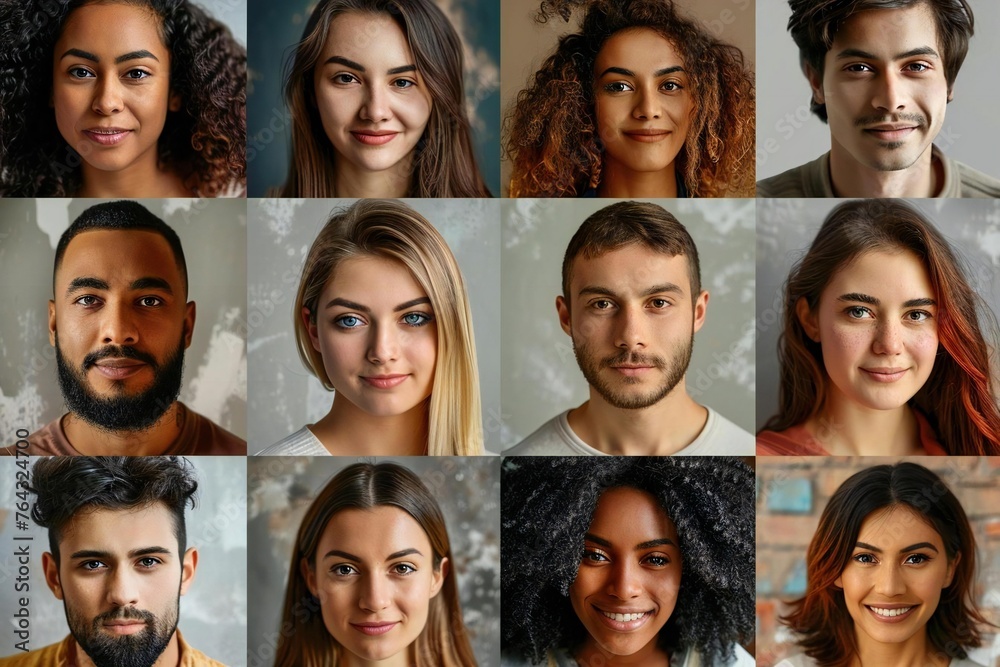 Circle portrait collage of people's headshot avatars