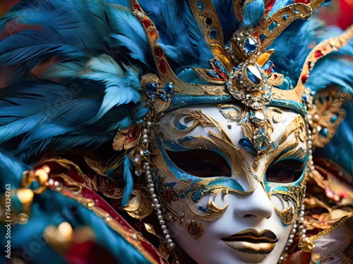 Carnival mask. Bright festive background. © pictures_for_you