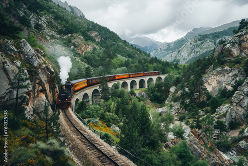 Scenic Mountain Train Journey