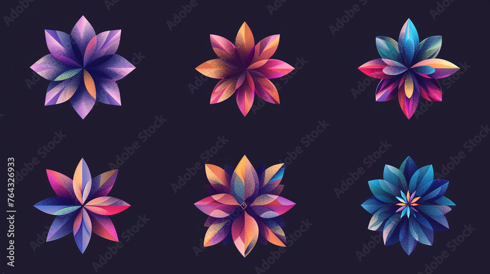 Abstract stars. Geometric polygonal shapes Abstract stars. Geometric polygonal shapes