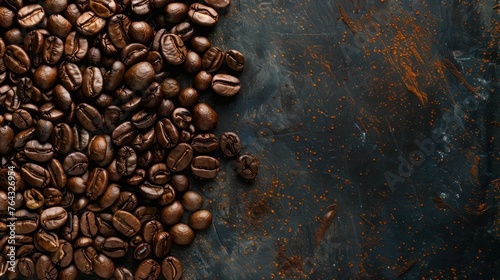 This image shows freshly roasted coffee beans  either arabica or robusta blend  as a snack or future