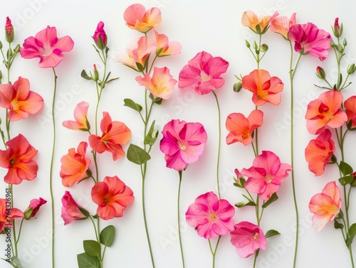 Wallpaper Mural A bunch of pink flowers are arranged in a row. Generative AI. Torontodigital.ca