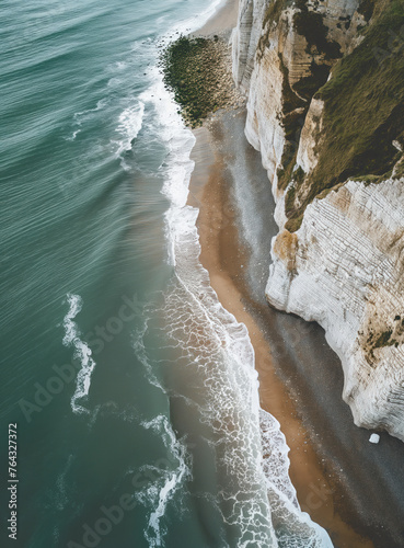 Amazing cliff formations by the ocean.