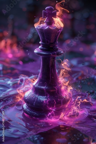 chess queen epic violet powerful flames