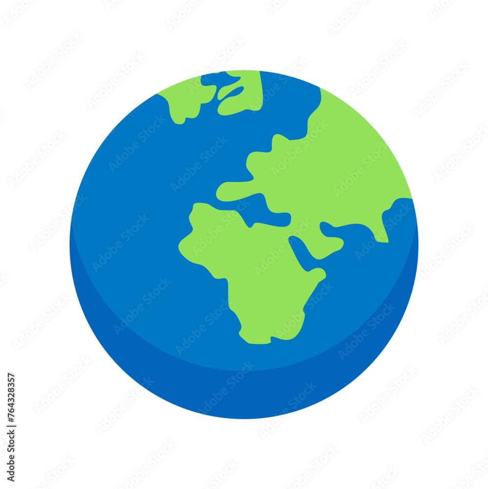 Earth Globe Flat Vector 