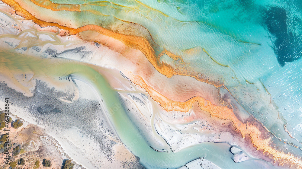 Aerial view of Multi Colored  Water