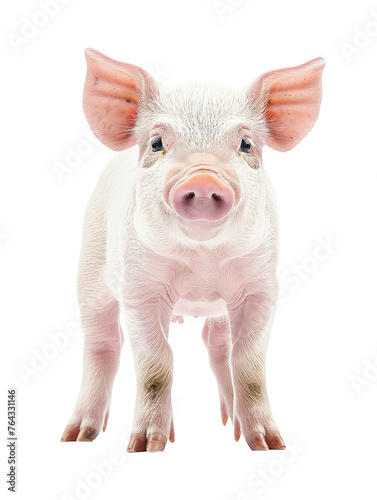 standing piglet look on camera, png, cutout, template, isolated transparent background