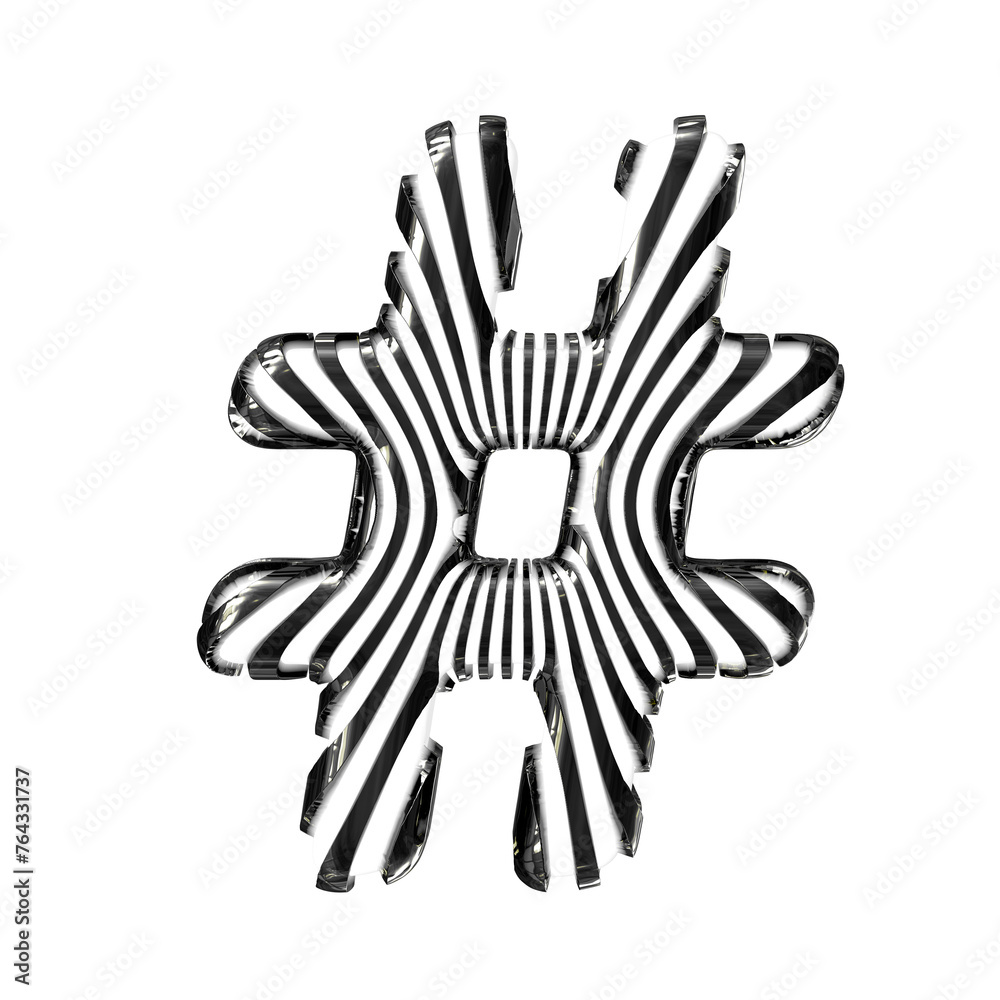 White symbol with black vertical ultra-thin straps White symbol with black vertical ultra-thin straps