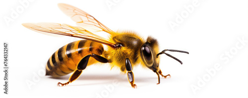 Bee illustration with yellow and black body photo