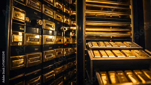 lot of gold bars in the vault luxury