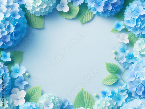 Plakat 6月 梅雨 紫陽花 コピースペース