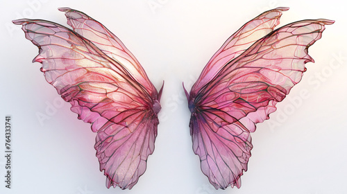 colorful transparent fantasy fairy wings are isolated on a transparent background for use in your creative projects