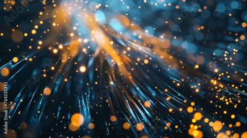 Close-up of fiber optics, showcasing the core technology behind high-speed internet and data communication photo