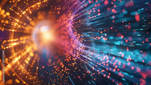 Connection via optical fiber, symbolizing high-speed internet access and the technology that connects the world