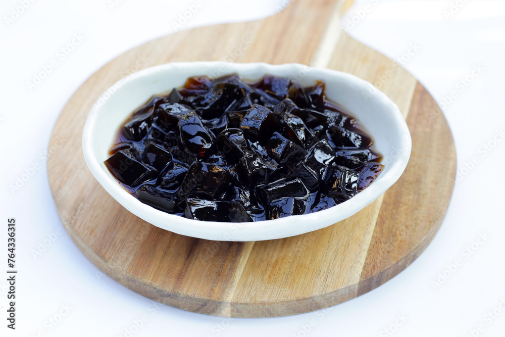 Grass jelly, herbal dessert. Mesona chinensis Grass jelly, herbal dessert. Mesona chinensis