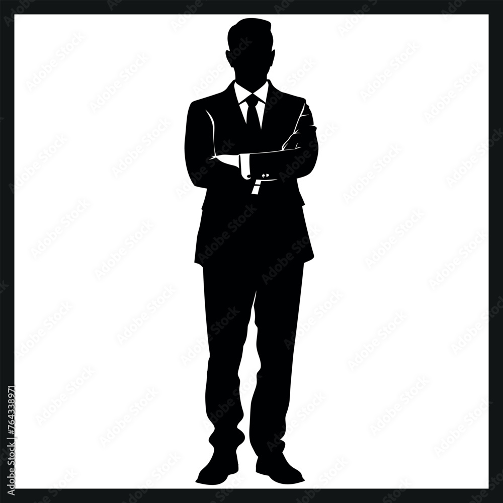 Commanding Businessman Silhouette Commanding Businessman Silhouette
