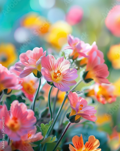 pink and yellow flowers