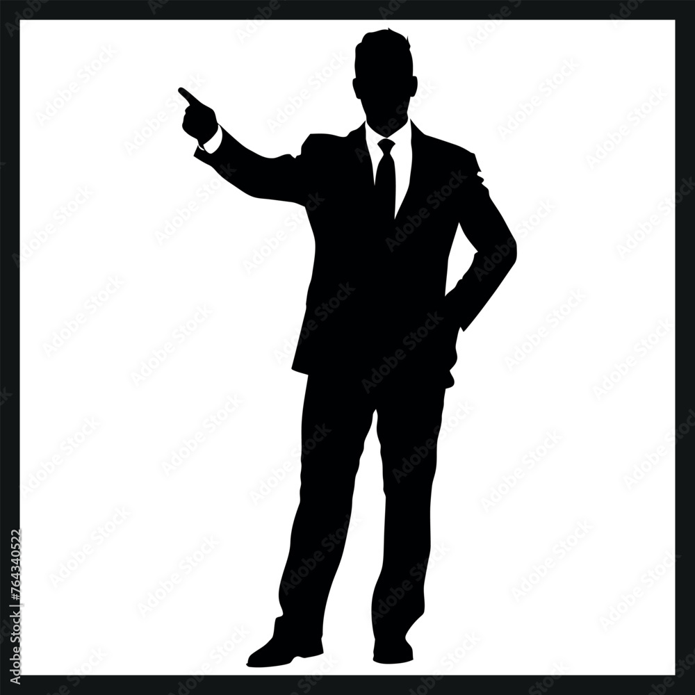 Corporate Leader Silhouette with Visionary Pose