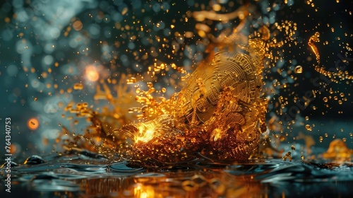 Fiery Aquatic Explosion of Powerful Energy and Dynamic Momentum